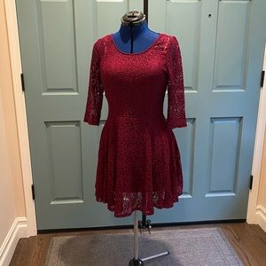 Burgundy Lace Dress